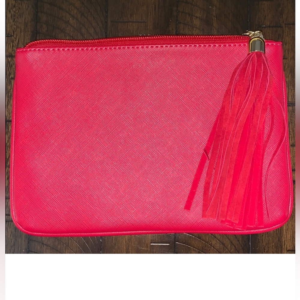 Chicos Red Pamela Bag With Tassle